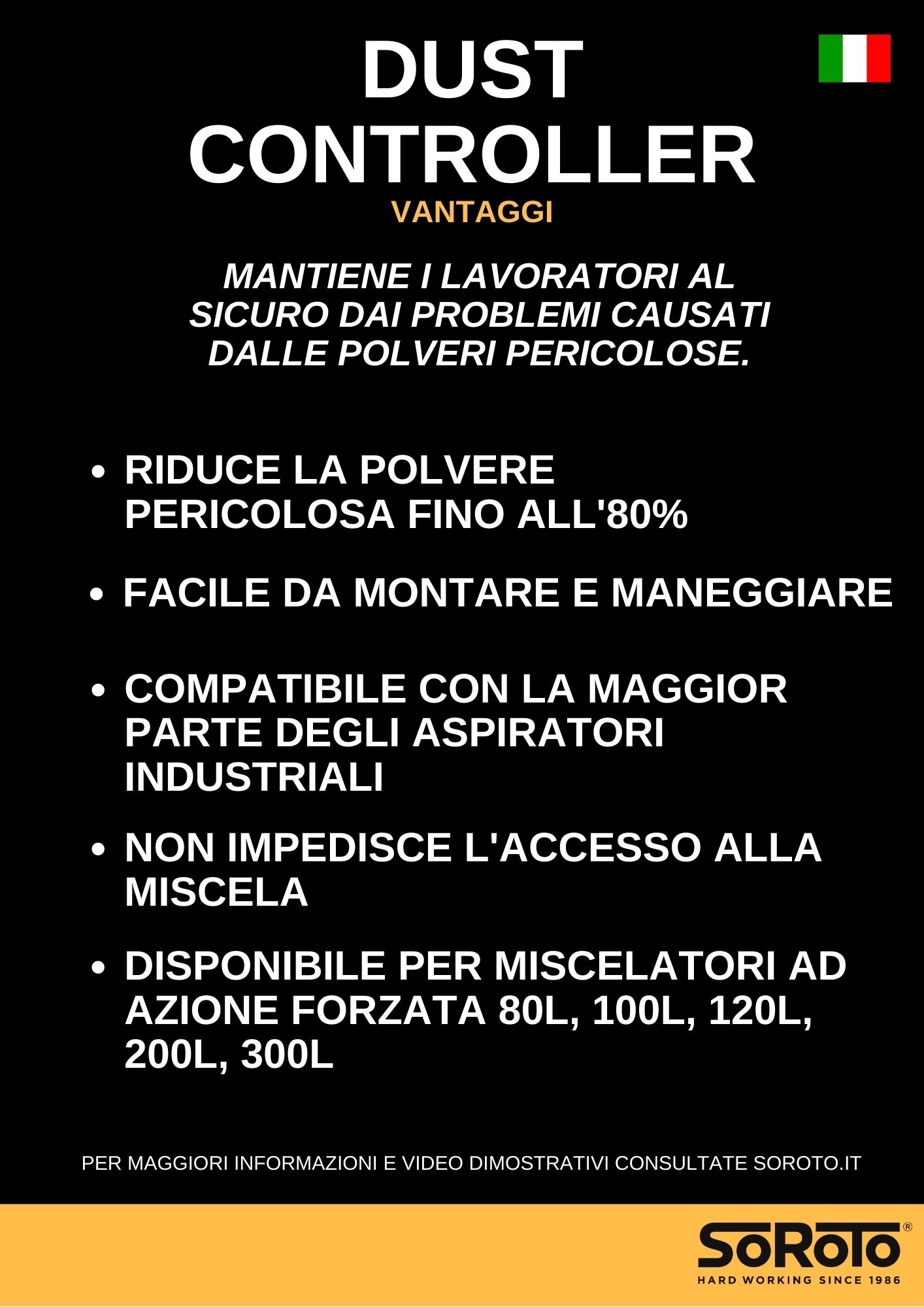 VANTAGGI DEL DUST CONTROLLER